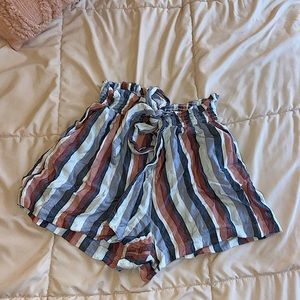 Hollister Striped Paper Bag Shorts